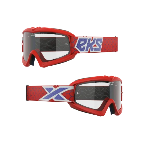 XGROM CLEAR YOUTH GOGGLE RED WHITE & METALLIC BLUE