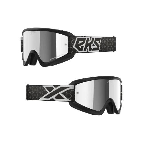 GOX FLAT-OUT MIRROR GOGGLE BLACK, WHITE - SILVER MIRROR LENS