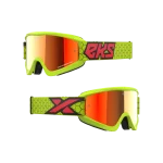 GOX FLAT-OUT MIRROR GOGGLE FLO YELLOW, BLACK, FIRE RED – RED MIRROR LENS