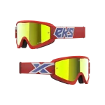GOX FLAT-OUT MIRROR GOGGLE RED, WHITE, BLUE METALLIC – GOLD MIRROR LENS