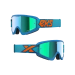 GOX FLAT-OUT MIRROR GOGGLE LIQUID CYAN, FLO ORANGE – BLUE MIRROR LENS