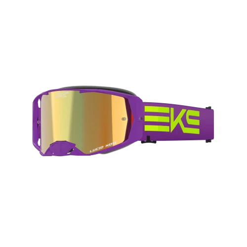 LUCID GOGGLE EKS FLAG PURPLE FLO YELLOW - GOLD MIRROR LENS
