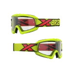 XGROM CLEAR YOUTH GOGGLE FLO YELLOW, BLACK & FIRE RED
